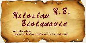 Miloslav Biolanović vizit kartica